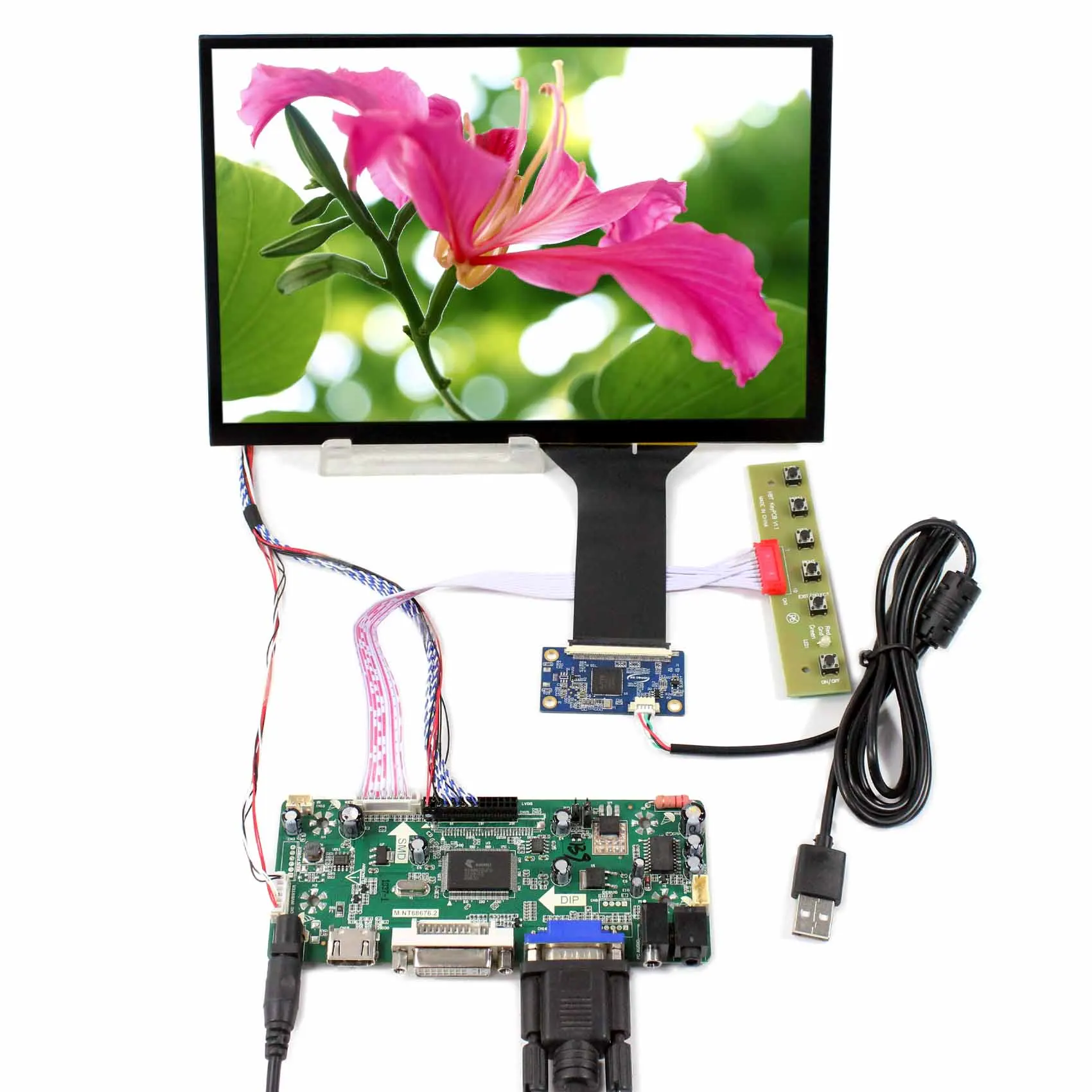 

10.1inch 1280X800 LCD M101NWWB With Capacitive Touch screen work with HD MI VGA DVI LCD Controller Board M.NT68676