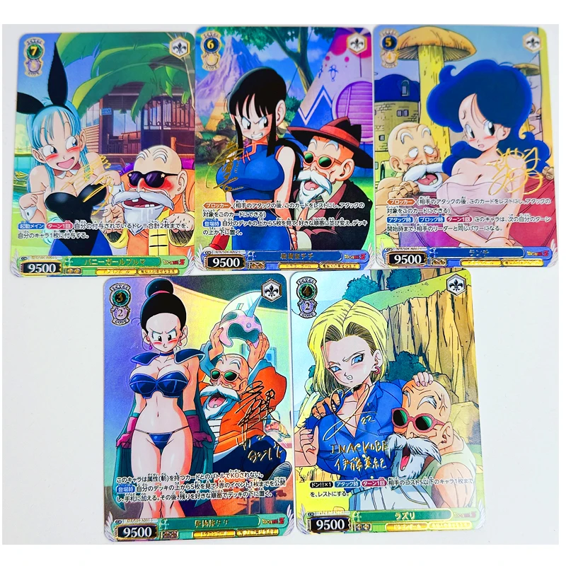 5pcs/set Dragon Ball Master Roshi Chichi Z GT Super Saiyan Heroes Battle Card Ultra Instinct Game Collection Cards