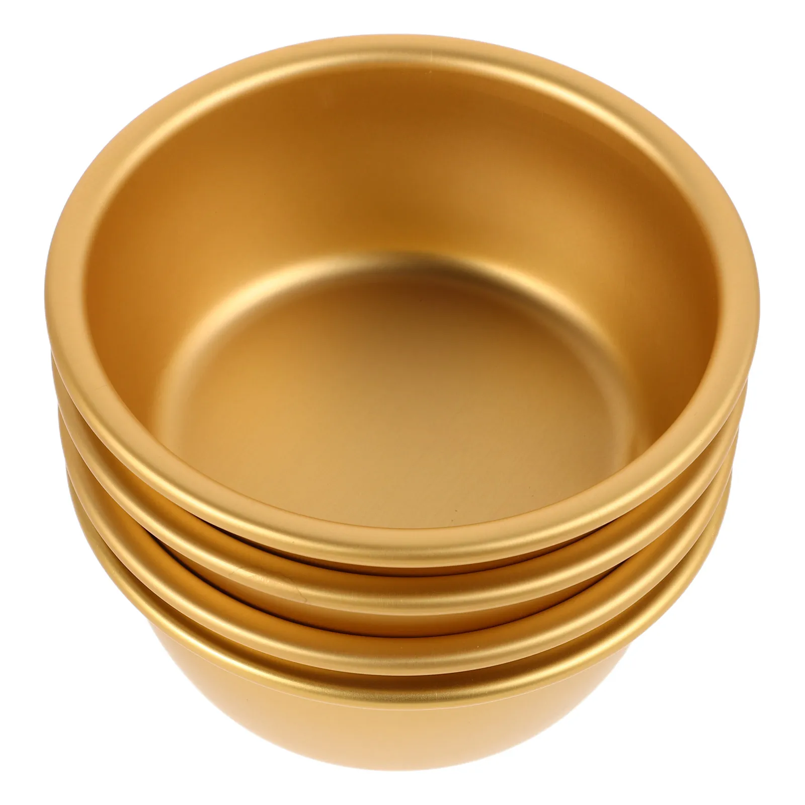 

4pc Korean Rice Bowls Golden Aluminum Sauce Dishes for Kitchen Restaurant Decorative Fruit Small Seasoning Sushi Side