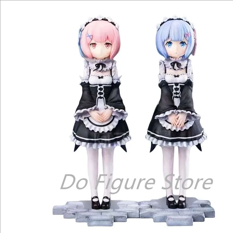 Re:Zero Starting Life In Another World Figure Rem Ram Figure Young Rem Blue Hair Rem Pink Hair Ram Cute Doll Decoration Toy Gift