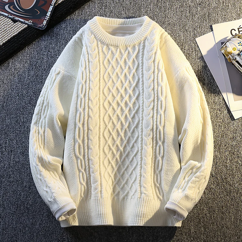 

Classic Round Neck Sweater Men's Sweater Solid Color Fashion Casual Top