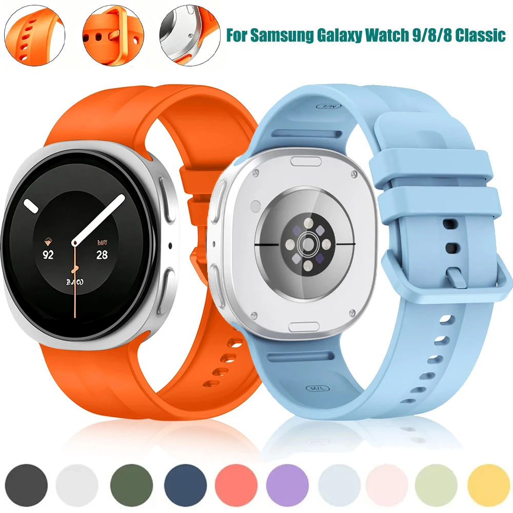 Offizielles Original-Silikonarmband für Samsung Galaxy Watch 8/9 44mm 40mm Sport-Ersatzarmband für Watch 8 Classic 46mm