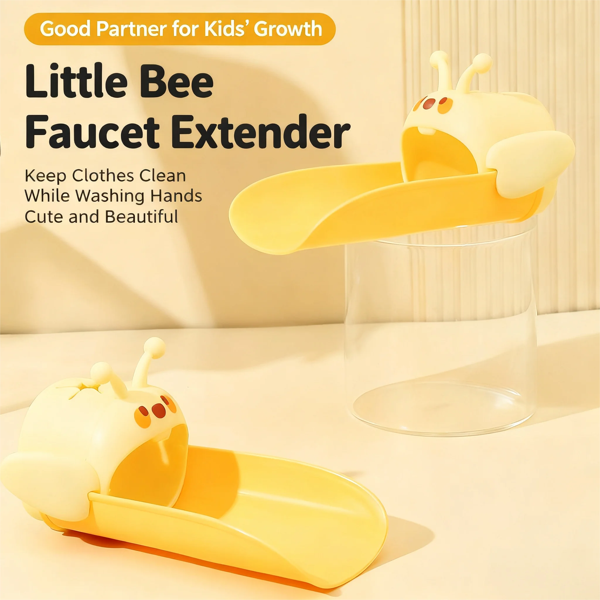 الكرتون النحل سيليكون الحنفية موسع الاطفال غسل اليد مساعد صنبور تمديد للمطبخ الحمام رياض الأطفال #1