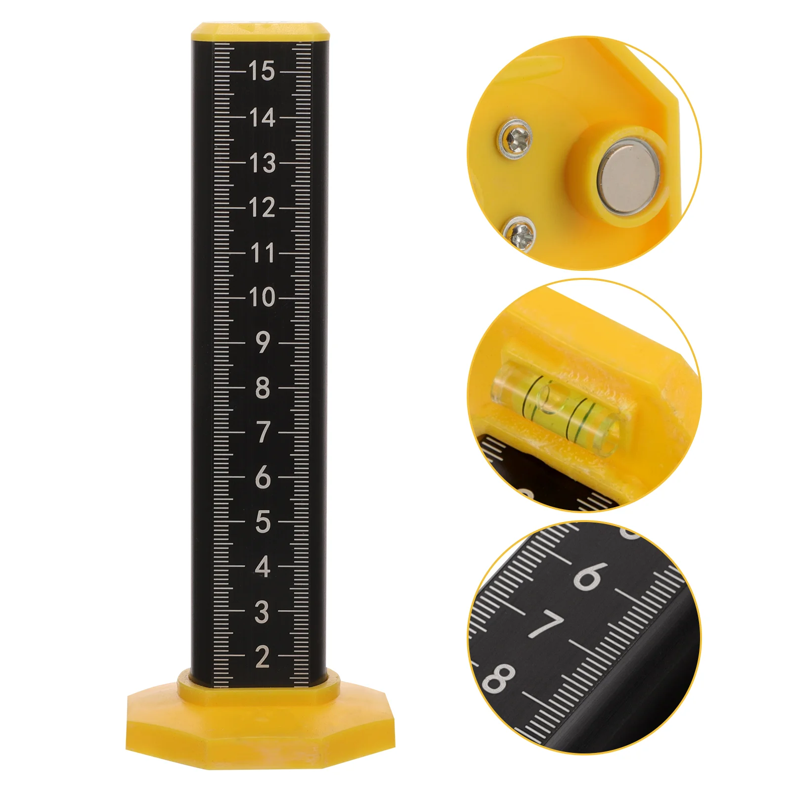 1 Precision Height Ruler Tiling Level Tool Ceiling Tiles Dual Function Scale Magnetic Base Accurate Measuring Contour