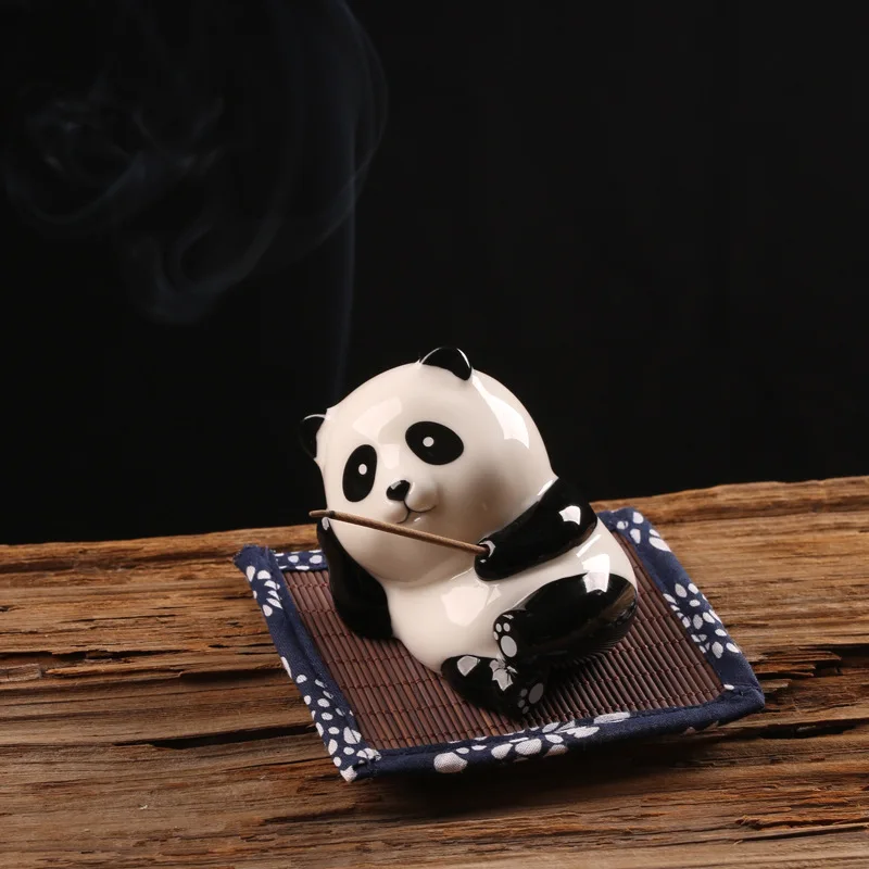 Creative and Cute Ceramic Panda Ornaments Tea Table Tea Pet Funny Tea Bowl Incense Burner Ornaments Handicrafts