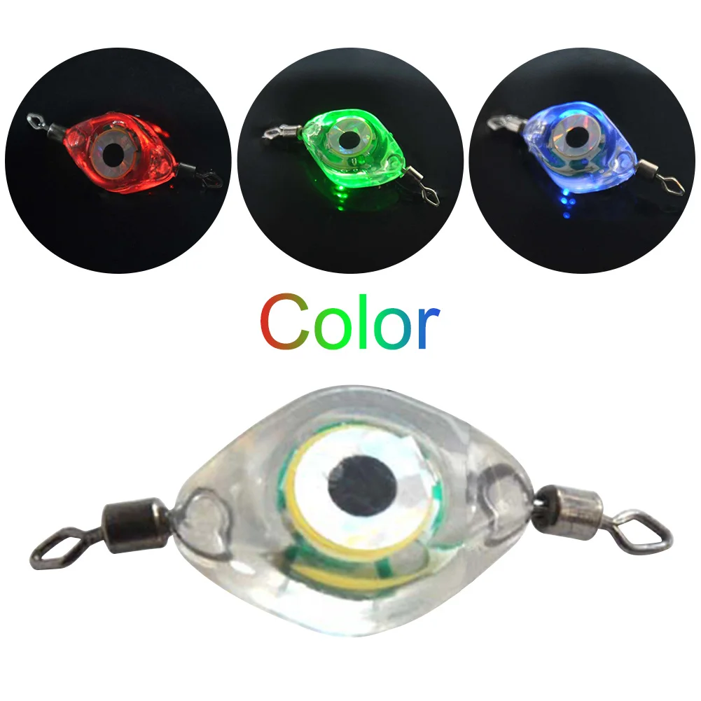 1-4pcs Mini Fishing Lure Light LED Attracting Fish Light Underwater Eye Shape Fishing Squid Fishing Bait Luminous Lure