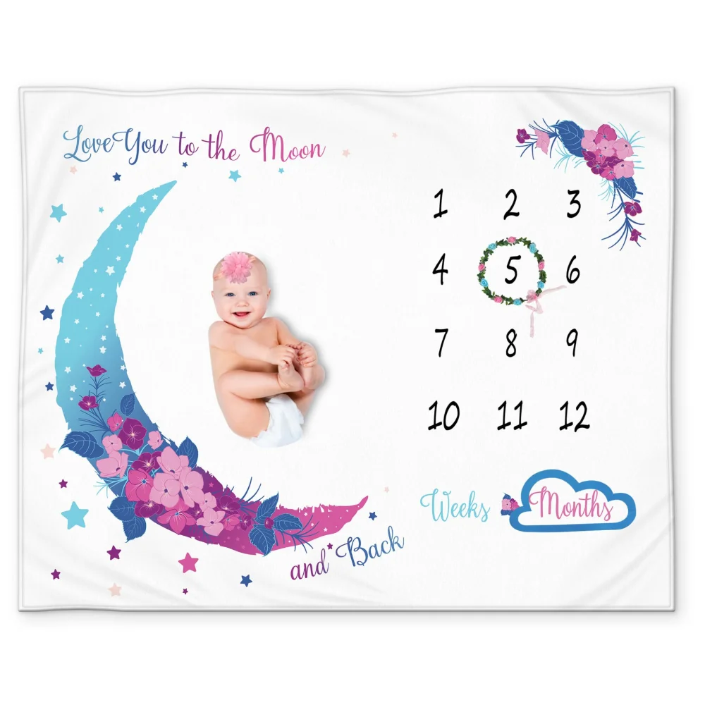 

Плед VIKAMA Star Moon для фотосессий и записи этапов развития малыша на 12 месяцев, фон для фотосъемки, декор для детской комнаты для мальчиков и девочек