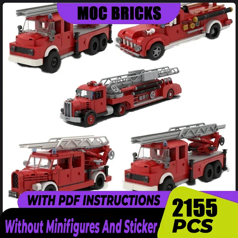 Fire Fighting Model Moc Bricks Building Urban Fire Engineering Vehicle Model Technology Gift Christmas Assembly Toy DIY Set