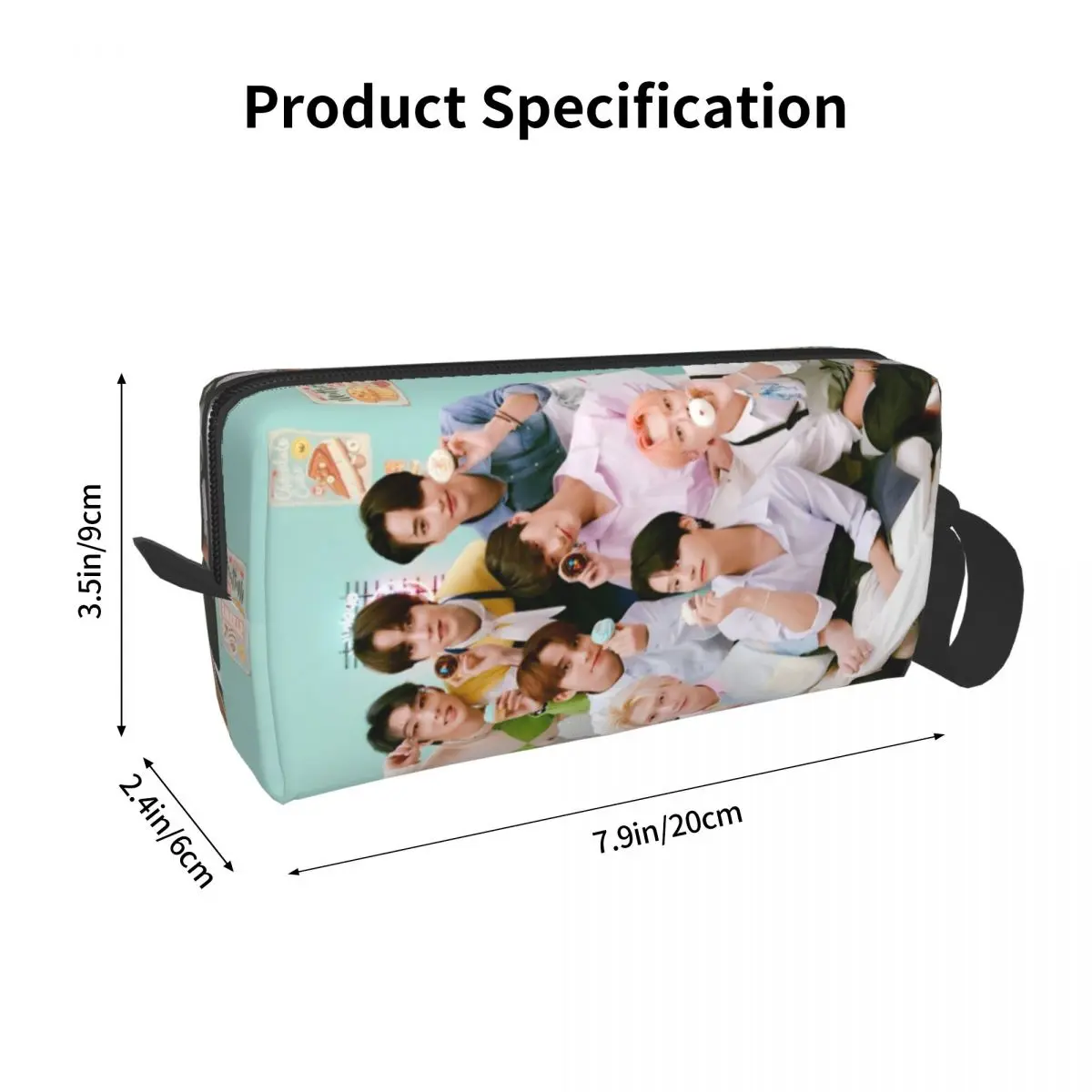 Kpop Star Singer Idol Cosmetic Bag Women Makeup Bags A-ATEEZ ATINY Travel Zipper Toiletry Bag Organizer Pouch