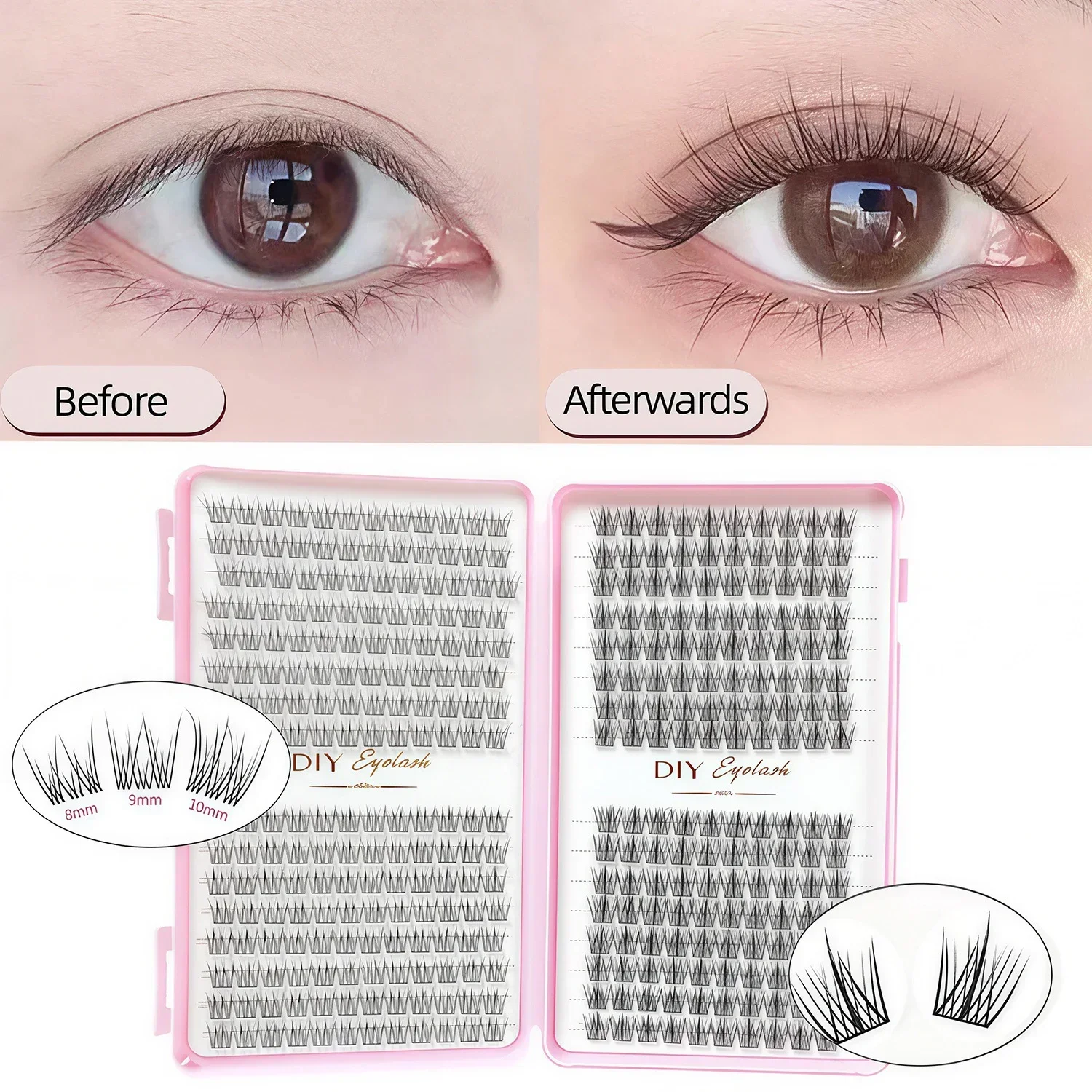 Large Box Book Set Single Cluster False Eyelashes Segmented Self-Adhesive Grafting Eyelashes Daily Atmosphere