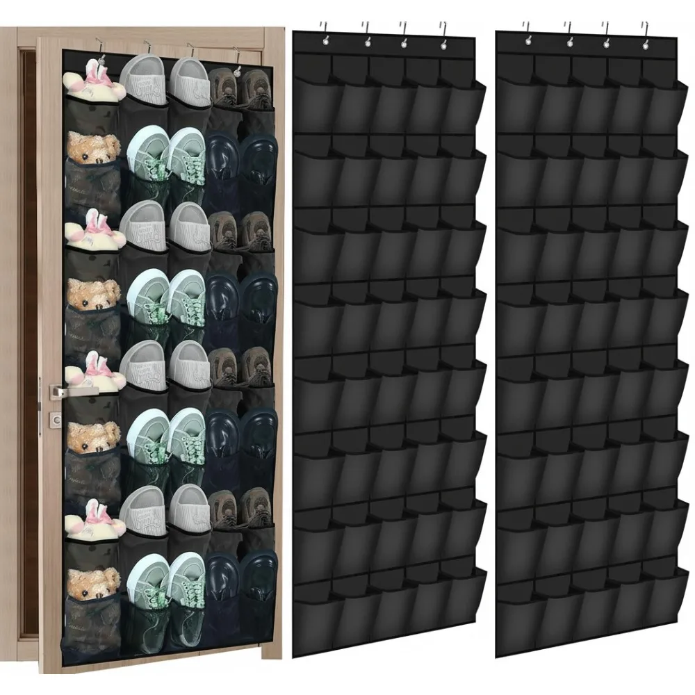 

2 упаковки, 40 карманов, органайзер для обуви над дверью, большая сетчатая подвесная стойка для хранения в шкафу в общежитии