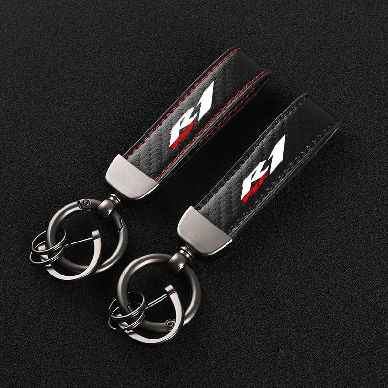 Leather Motorcycles keychain horseshoe buckle jewelry key chain for Yamaha YZF R1 YZF-R1 YZFR1 R1s Accessories