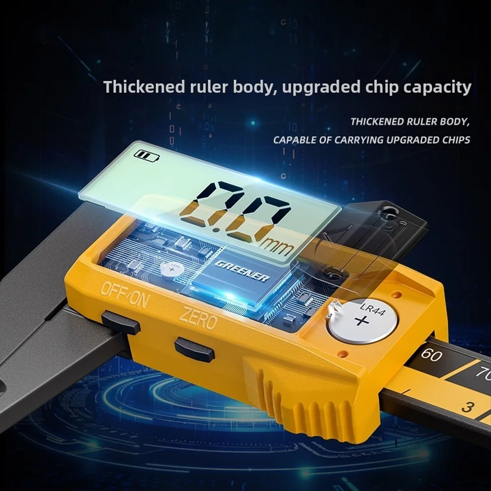 150mm Digital Caliper Electronic Vernier with Auto Power Off LCD Screen External Internal Depth Step Measurement Functions