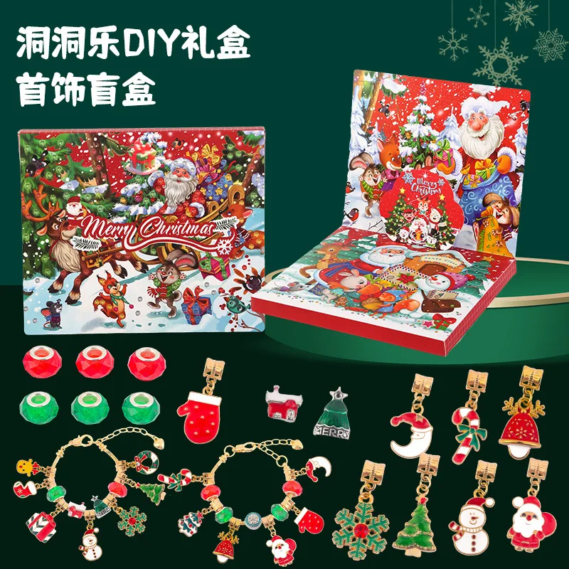 2024 Nuovi prodotti di Natale Fai da te Set di braccialetti per bambini Puzzle Scatola cieca per bambini Poke Poke Music Bead Toy Regalo di Natale