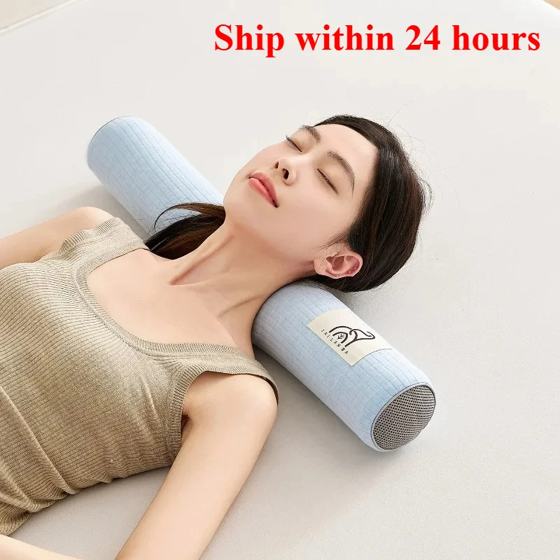 Poduszka cylindryczna lateksowa w paski, wielofunkcyjna, jednolita, w cukierkowych kolorach, poduszka pod szyję dla dorosłych do użytku domowego, 2025