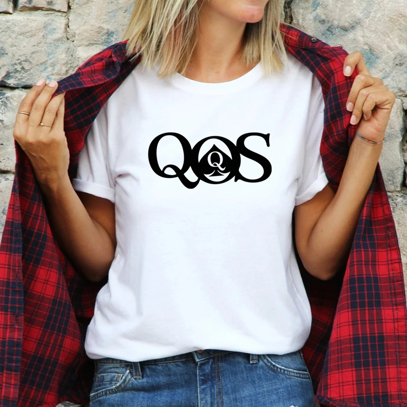 Spades QOS Cotton Tshirts for Women and Men White Sexy Home Top Tee Plus Size Summer Kawaii T-shirts My Body My Choice T-shirt