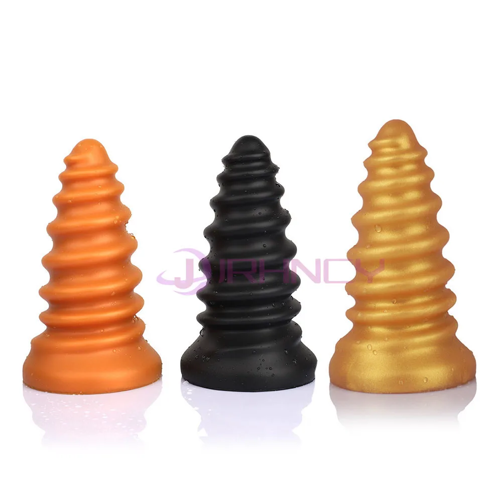 Parafuso enorme anal plug silicone macio butt plug grande dilatação anal brinquedo sexual para mulheres homens massagem de próstata gay sexy