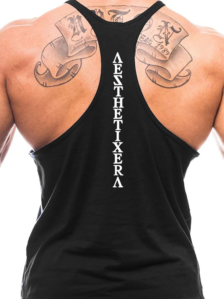 Men's Running Vests Quick Dry Sleeveless Racerback Tank Tops Breathable Lightweight Solid Color Athletic