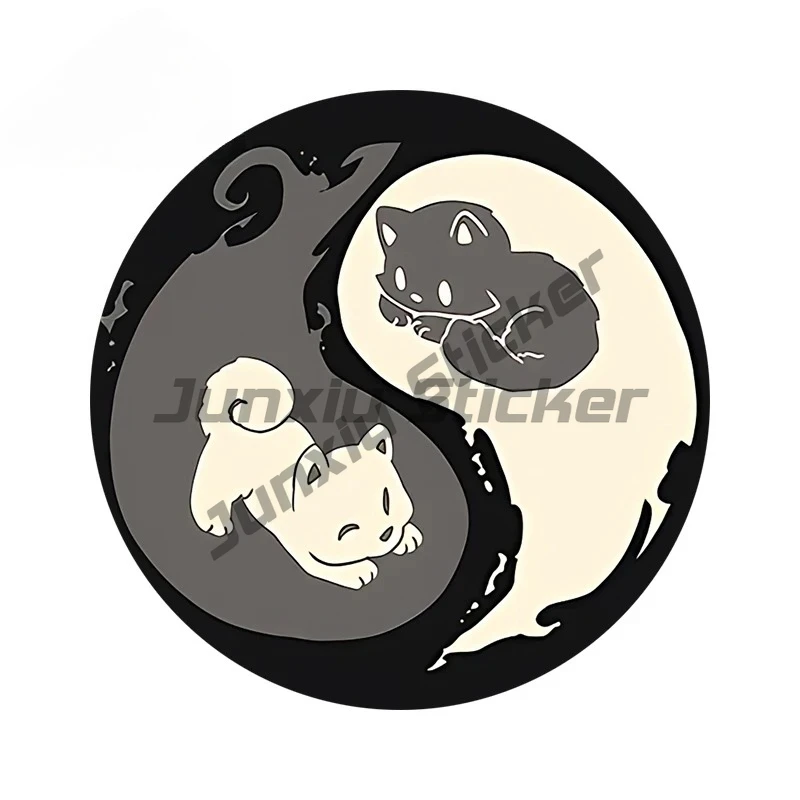 Yingyang Kitten Design Cool Car Stickers Extraordinary Wardrobe Decals Nice Motorcycle Car Lable Decor