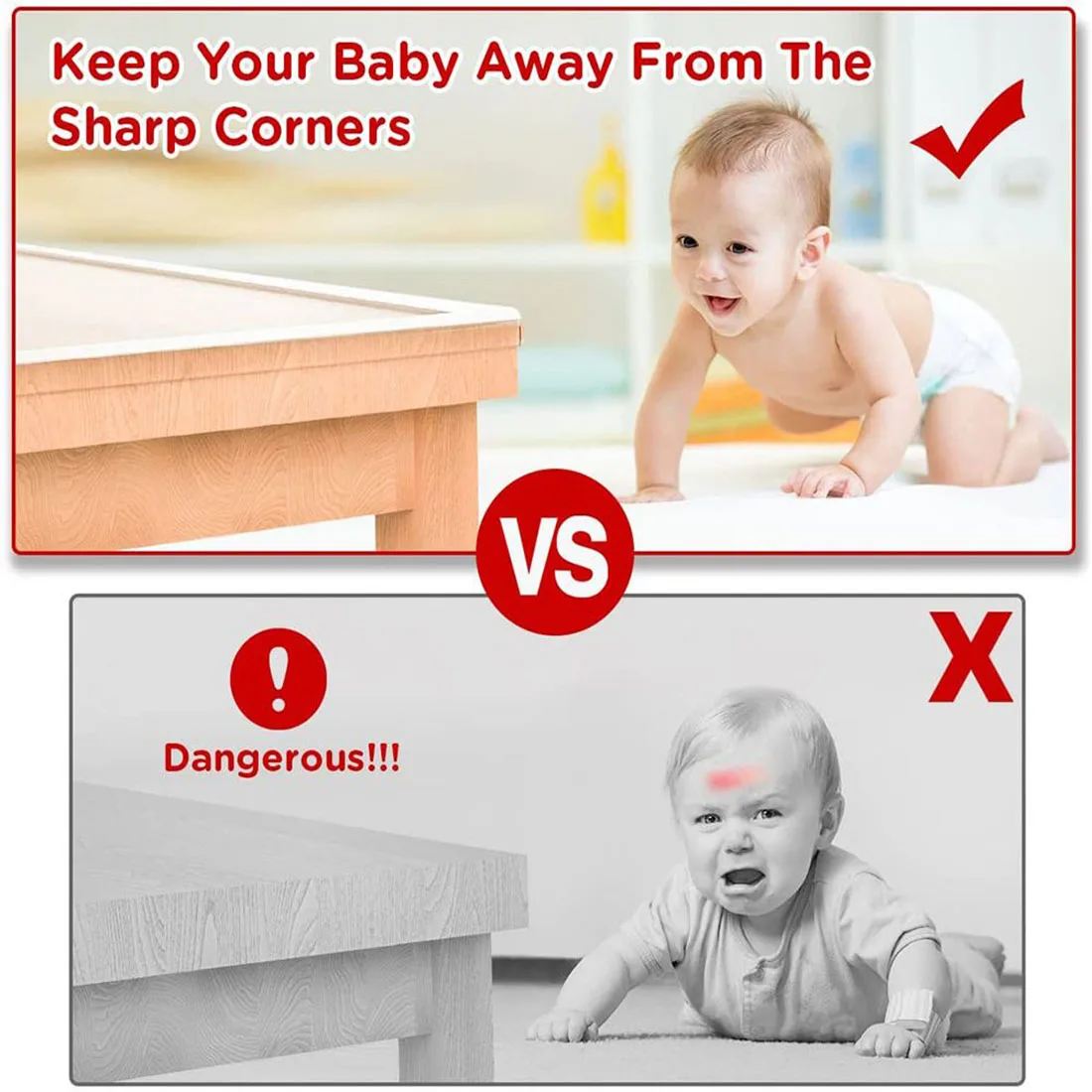 1M Self Adhesive Transparent L Shaped Rubber Edge Strip Desk Table Baby Safety Guard Childproof Corner Protector Anti Collision