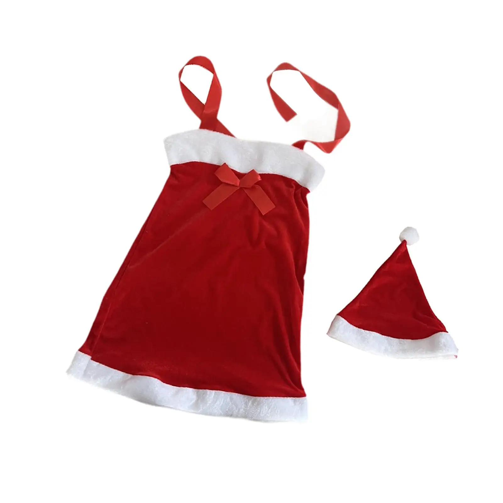 

Santa Costume Dress for Women Fashion Fancy Dress Velvet Dress Santa Dress for Role New Year Nightclub