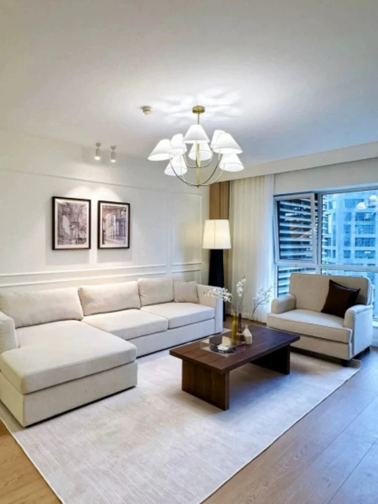 French style umbrella shaped living room, study room, bedroom, hotel, villa, dining room, all copper fabric pendant light