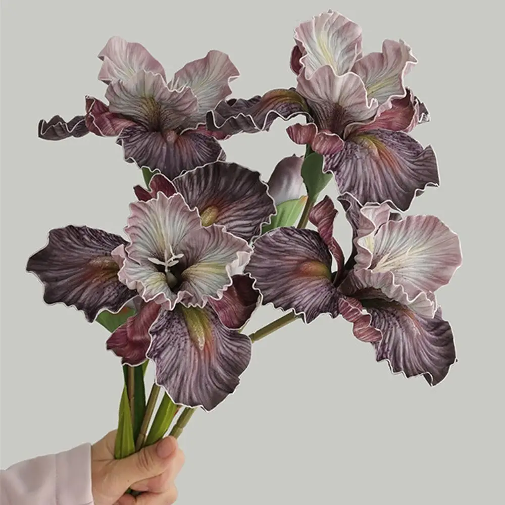 

2pcs EVA Artificial Alice Iris Flowers Real Touch 45cm Simulation Cattleya Orchid Handmade Beautiful Silk Fake Flower
