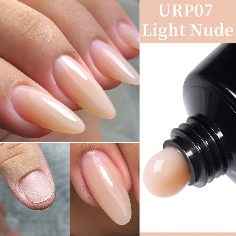 UR SUGAR-esmalte de uñas en Gel, 15ml, transparente, color rosa desnudo, forma de dedo, camuflaje, Gel duro, manicura acrílica