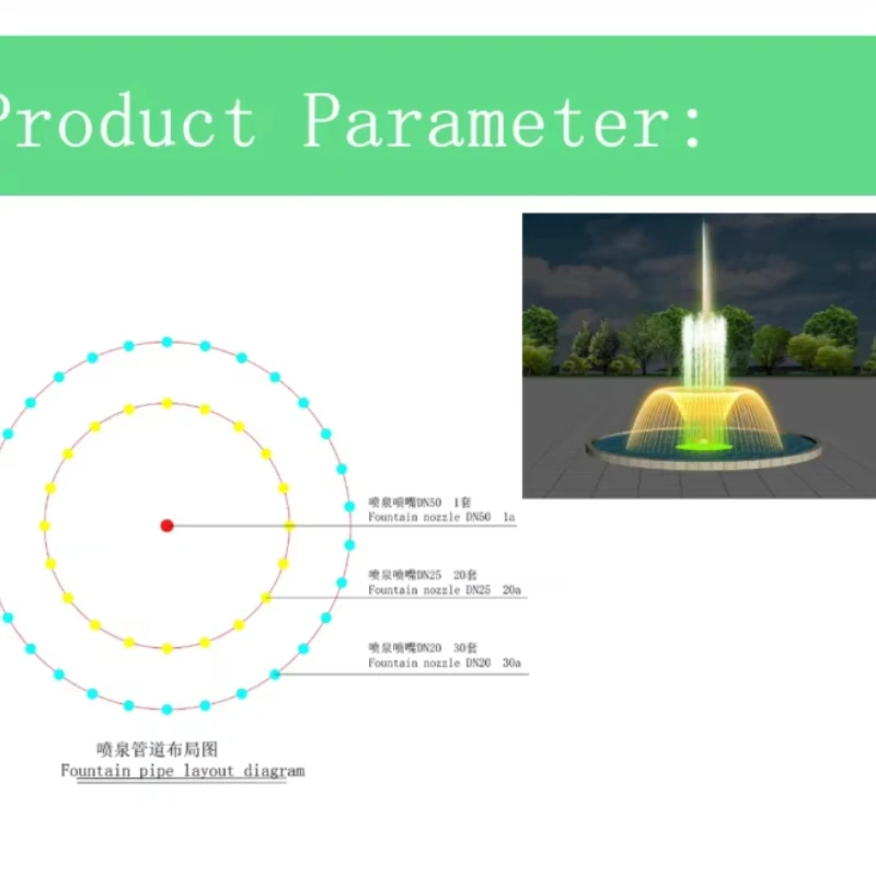 Wholesale stainless steel sprinklers, fountain accessories, 1D, 2D and 3D sprinklers