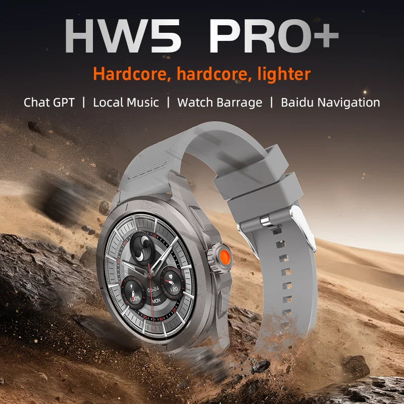 Smartwatch Men's 1.43 Inch AMOLED High-End Luxury Smart Watch Chat GPT Fitness Tracker Sport Business Bluetooth Call HW5 PRO+