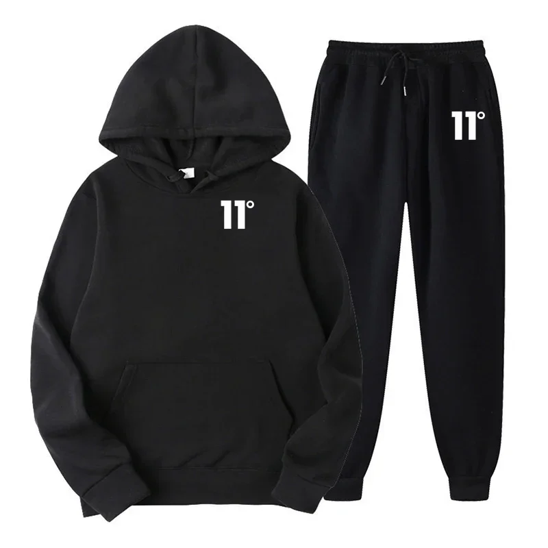 2026 New Men's Graphic Print Tracksuit Autumn Hooded Sweatshirt Drawstring Pants Set Casual Running Loose 2 Piece Men's Suits