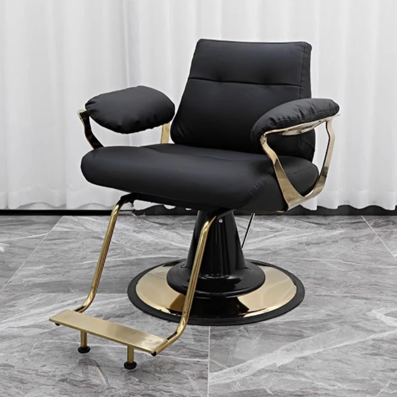 كراسي حلاقة بتصميم جلد البولي يوريثان، كرسي حلاق مساعد فاخر وخفيف الوزن، أثاث صالون الرموش Cadeira XYBC #1