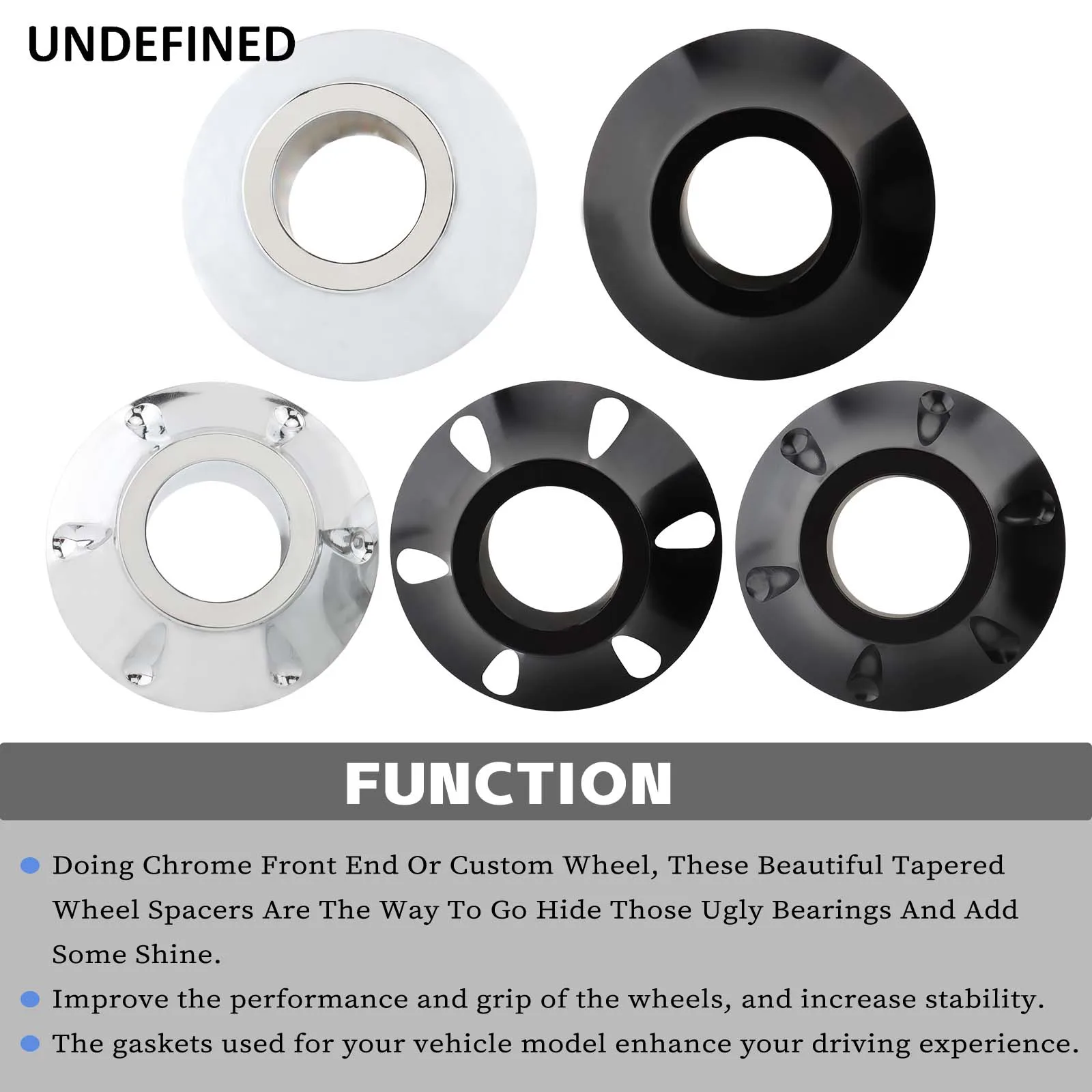 Motorcycle Chrome Tapered Front Wheel Axle Spacers For Harley Road King Electra Road Glide Street Glide Ultra Classic 2008-2024 image 4
