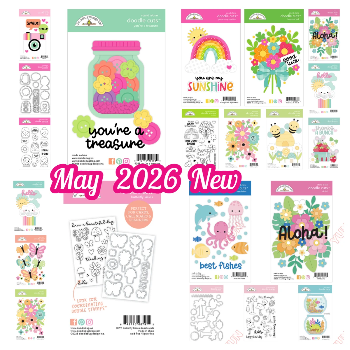 

May 2026 New Doodle Cuts Best Friends You're a Treasure Smile Metal Cutting Dies and Stamps for DIY Scrapbook Handmade Calendar