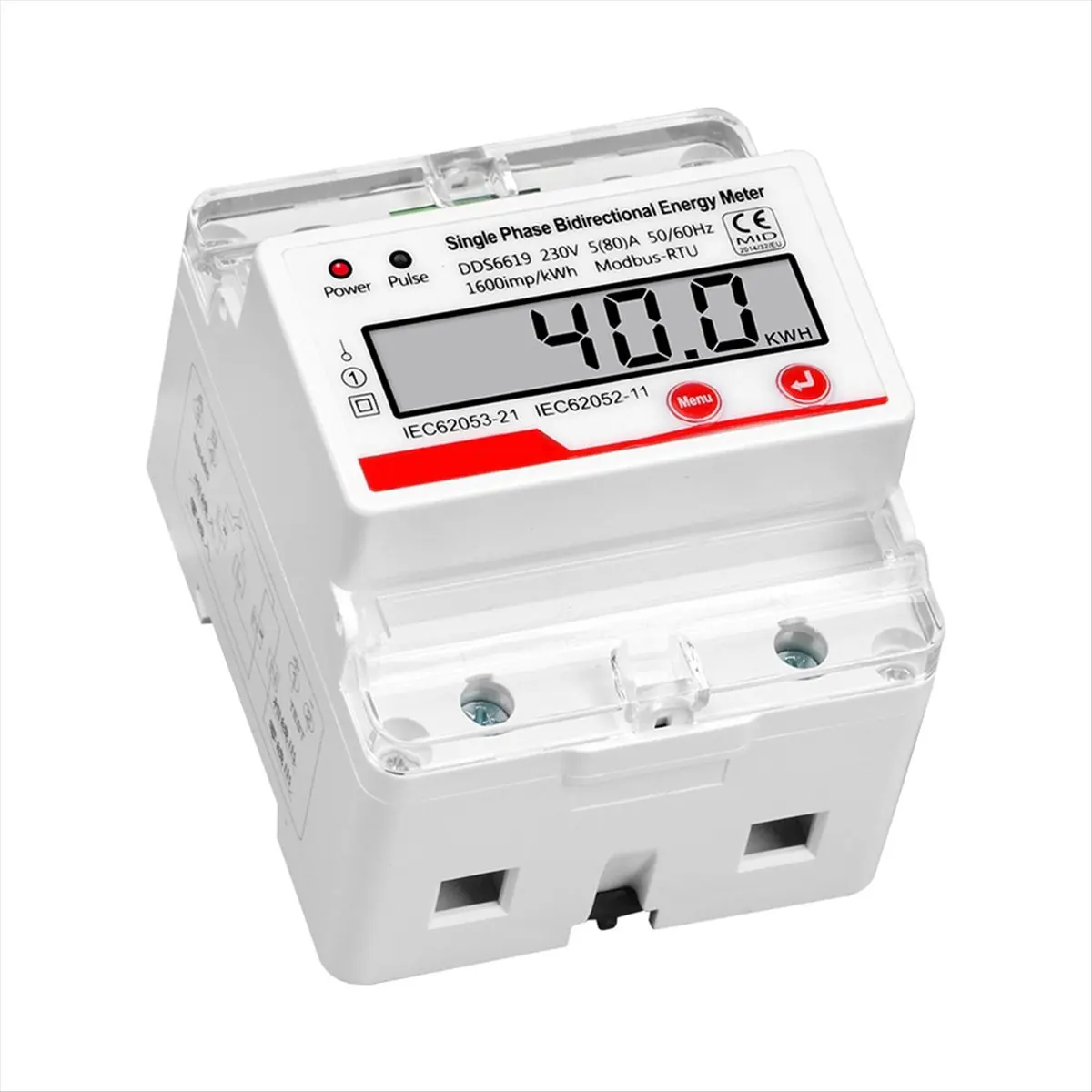 *A99Z AC 230V 4P Single Phase Bidirectional Electricity Energy Meter KWH with RS485 Modbus RTU Communication Power Consumption