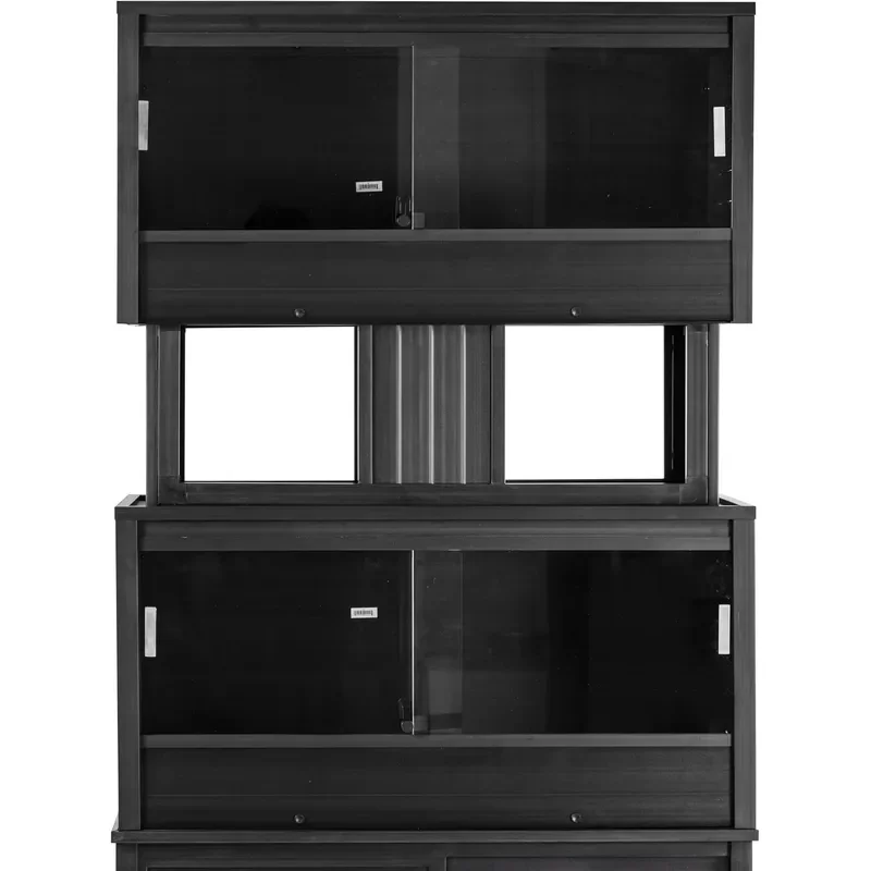 Two Medium Reptile Enclosures with Matching Stacker Combo Set in Black