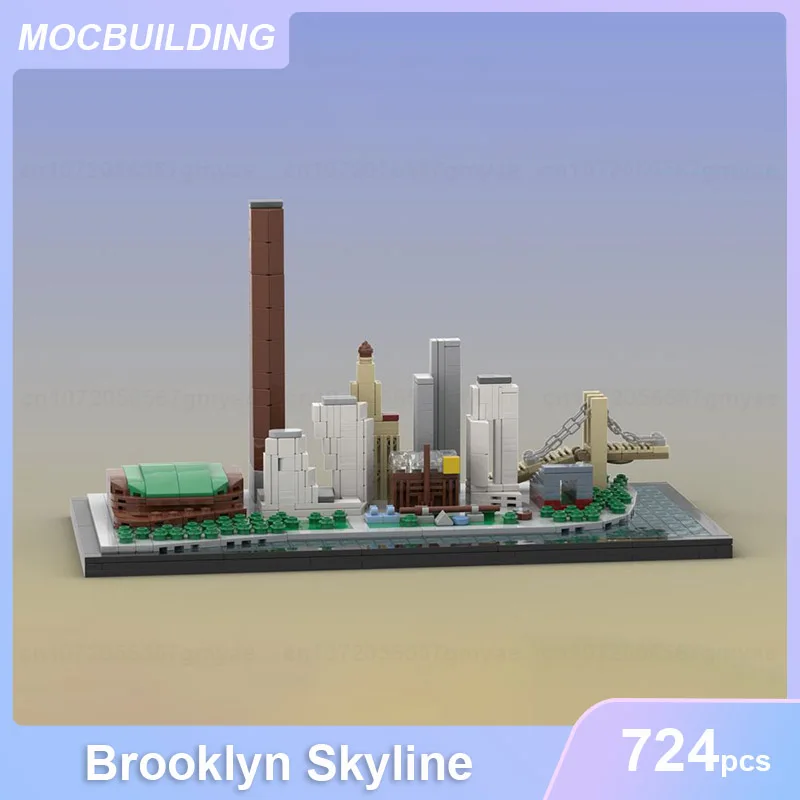 New York City Skyline & Miami-skyline & Long Island-skyline Model MOC Building Blocks Architecture DIY Assemble Bricks Toys Gift