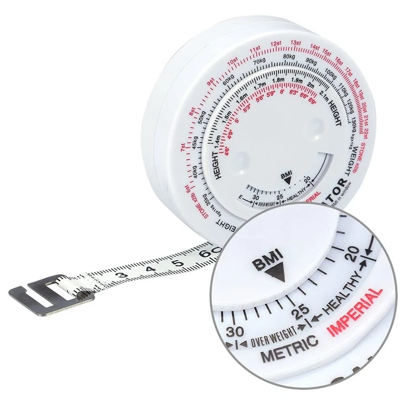 Body Waist Measure Tape Round BMI Tester For Body Measurements Weight Loss Maintain A Healthy Body Shape 1.5M Long