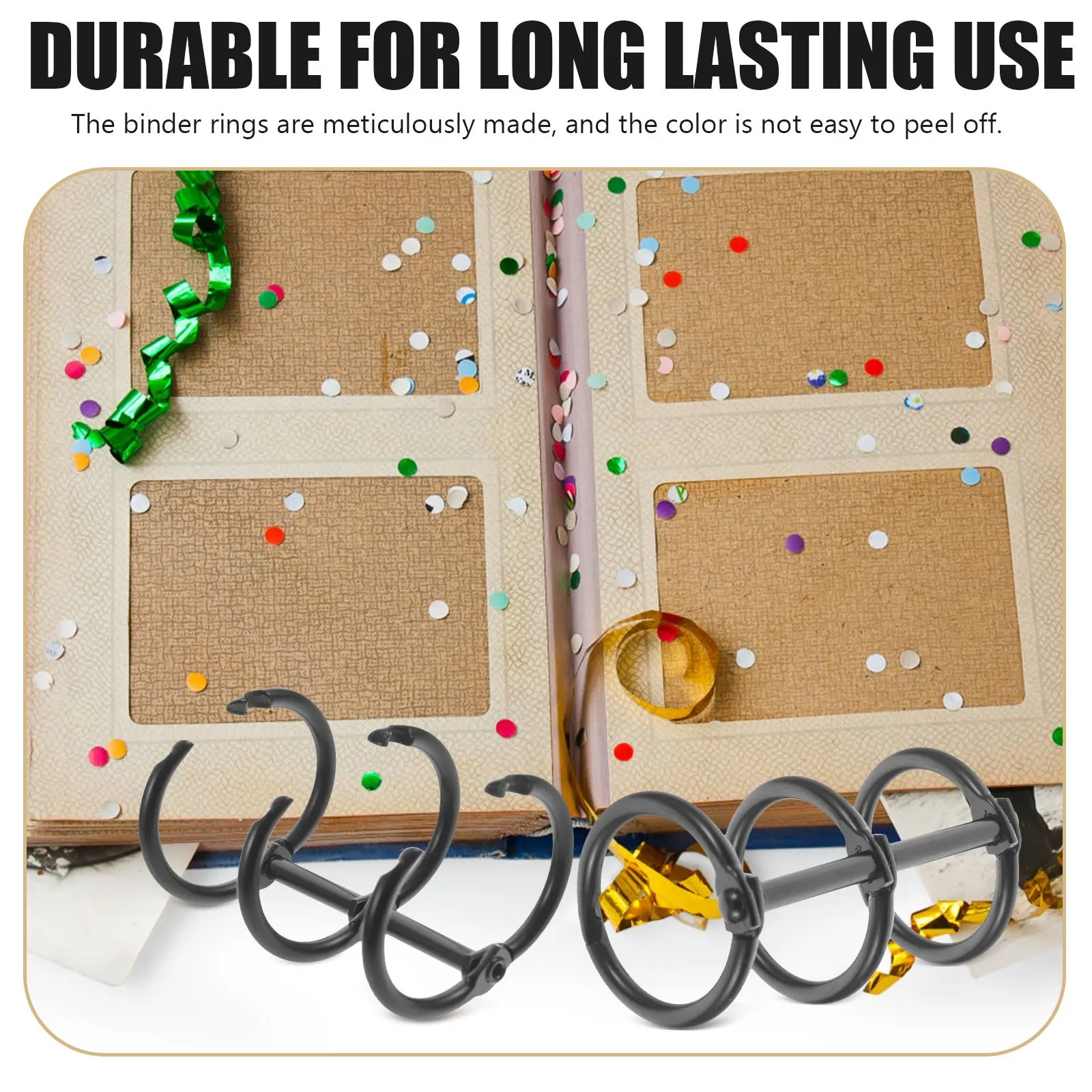 10PCS Metal Binder Rings Alloy Loose Leaf Snap Rings Three-hole Book Ring File Binder Notebook Accessories Student