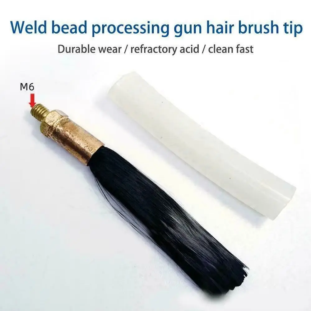 1Pcs M6 M8 M10 Weld Seam Pickling Brush Carbon Fiber Copper Head Welding Cleaning Brush Acid Resistant Heat Resistant Cover