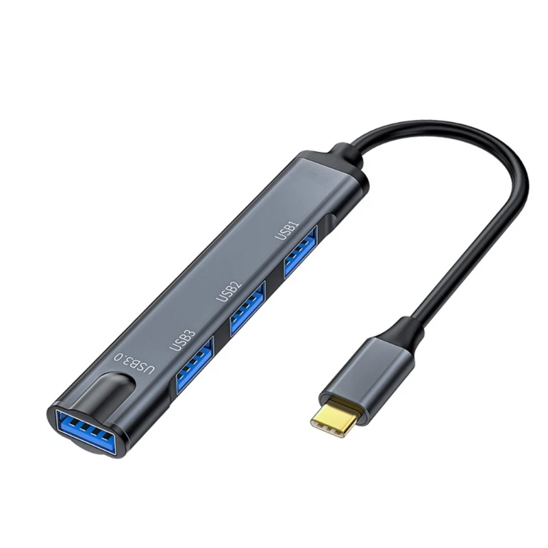 TypeC to USB 2.0 Extension Adapter Multiport for Simultaneous Device Connection for Home and Office Use