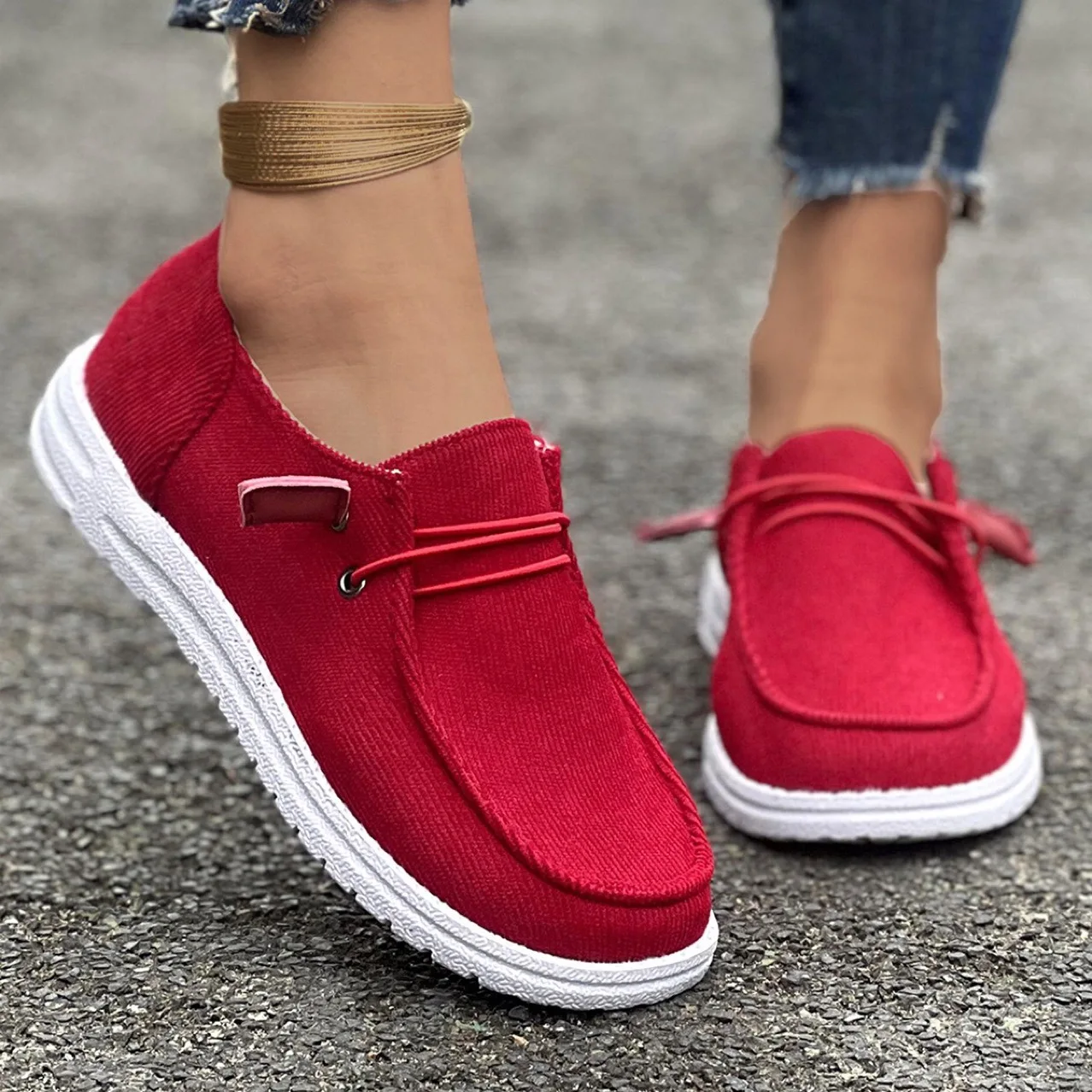 New 2025 Summer Fashion Women Vulcanize Shoes Ladies Casual Flats Convenient Slip on Loafers Comfortable Outdoor Sports Sneakers