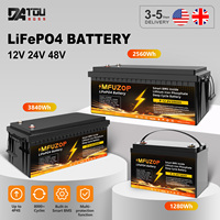 DATOUBOSS LiFePO4 Battery 12V24V48V 100Ah200Ah300Ah 8000+ Cycles Built-in Smart BMS for Solar Home RV UK US Stock Fast Shipping