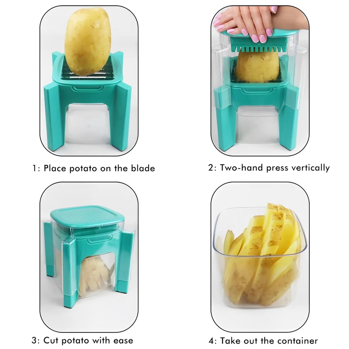 A03R Multifunctional ,French Fries Cutter, Onion Dicer,Vegetable Slicer with Push Plate for Home Kitchen Use