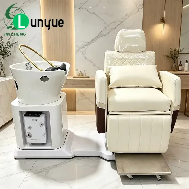 Luxury Electric Shampoo Bed with Massage Multifunctional Hair Furniture Modern Face Wash Chair for Spa Beauty Hotel Use