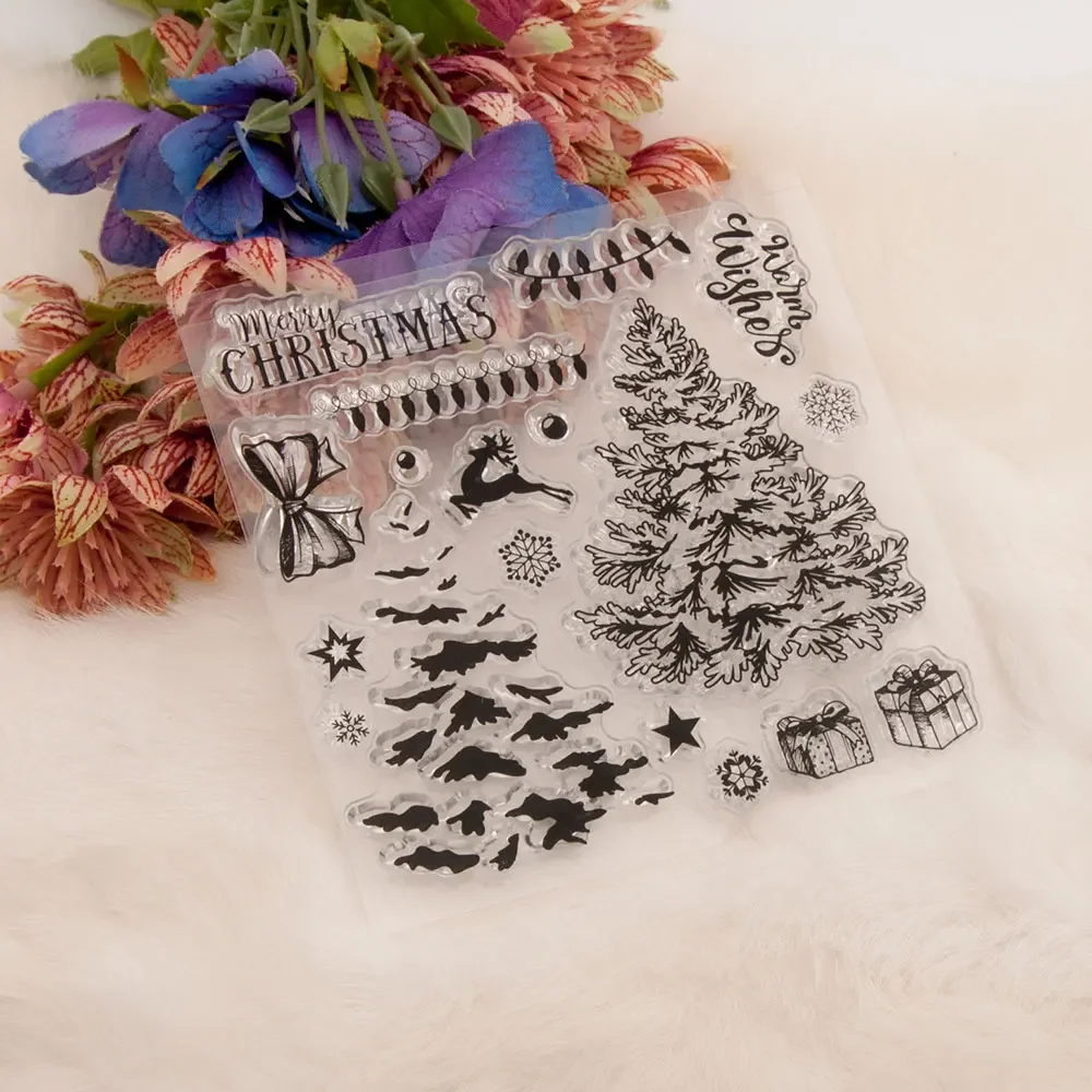 

Christmas tree 2025 Clear Stamps for DIY Scrapbooking Crafts Card Making Photo Album Decoration New Stamp