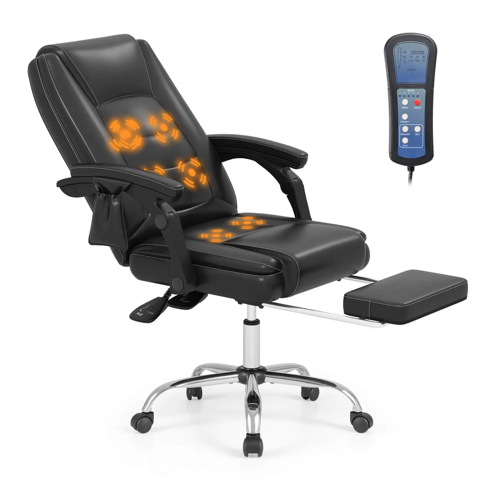 

Massage Adjustable Executive Chair 400 LBS Big & Tall Office Chair Black