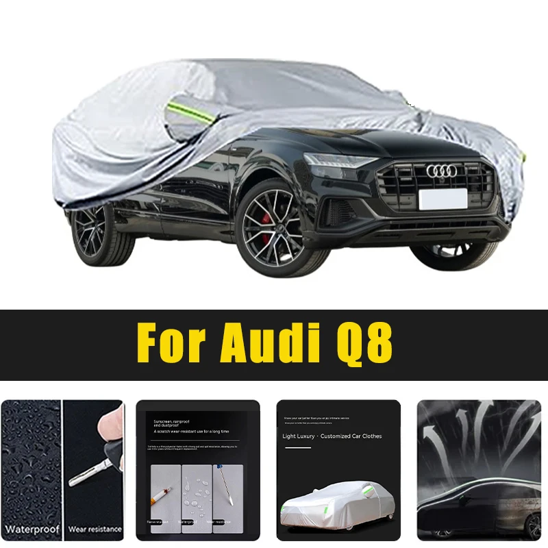 

Full Car Covers Outdoor Sun UV Protection Dust Rain Snow Oxford cover Protective For Audi Q8 Accessories