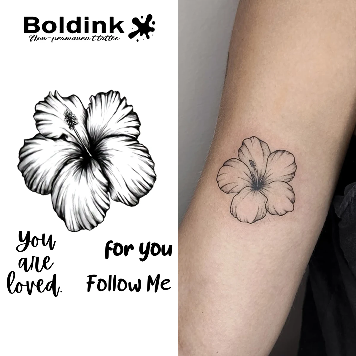 Flower Temporary Tattoo,Lasts To 15 Days New Technology Magic Waterproof Semi Permanent Sticker.