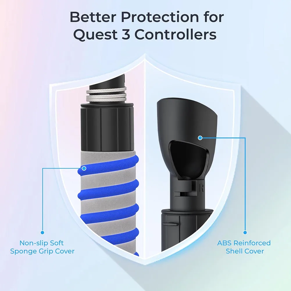 ด้ามจับขยาย VR เพิ่มประสบการณ์การเล่นเกม VR อุปกรณ์เสริมที่ถือเกม VR ด้ามจับคู่สำหรับตัวควบคุม Meta Quest 3